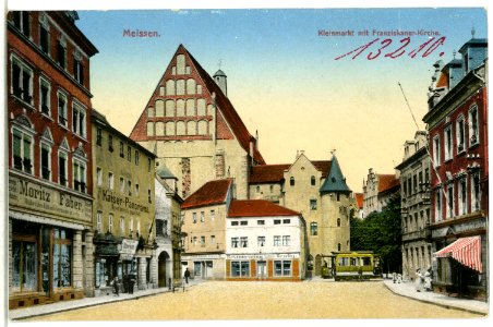 13210-Meißen-1911-Kleinmarkt mit Franziskanerkirche-Brück & Sohn Kunstverlag