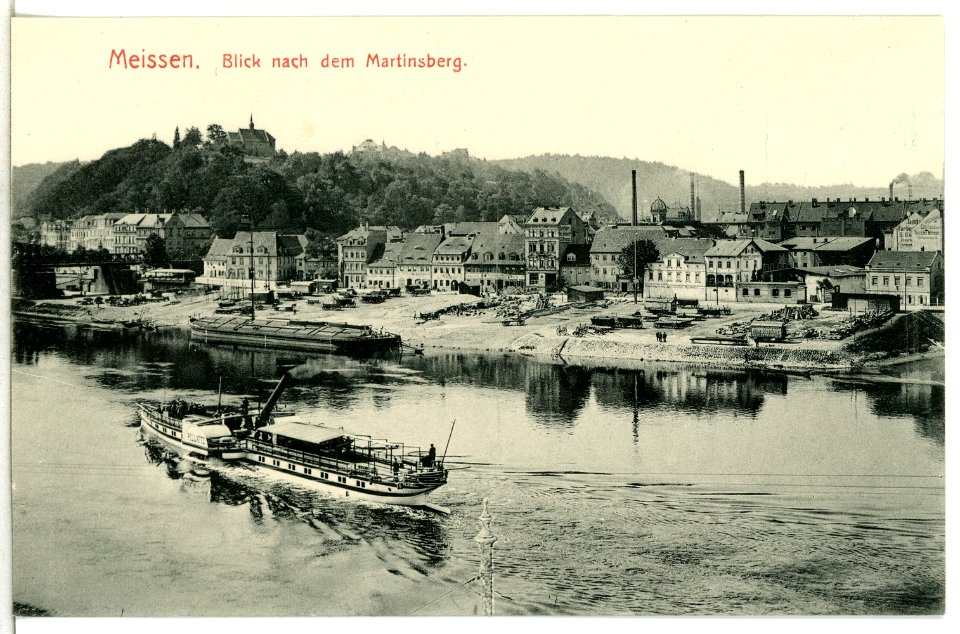 13341-Meißen-1911-Martinsberg - Elbe mit Dampfer Pillnitz-Brück & Sohn Kunstverlag