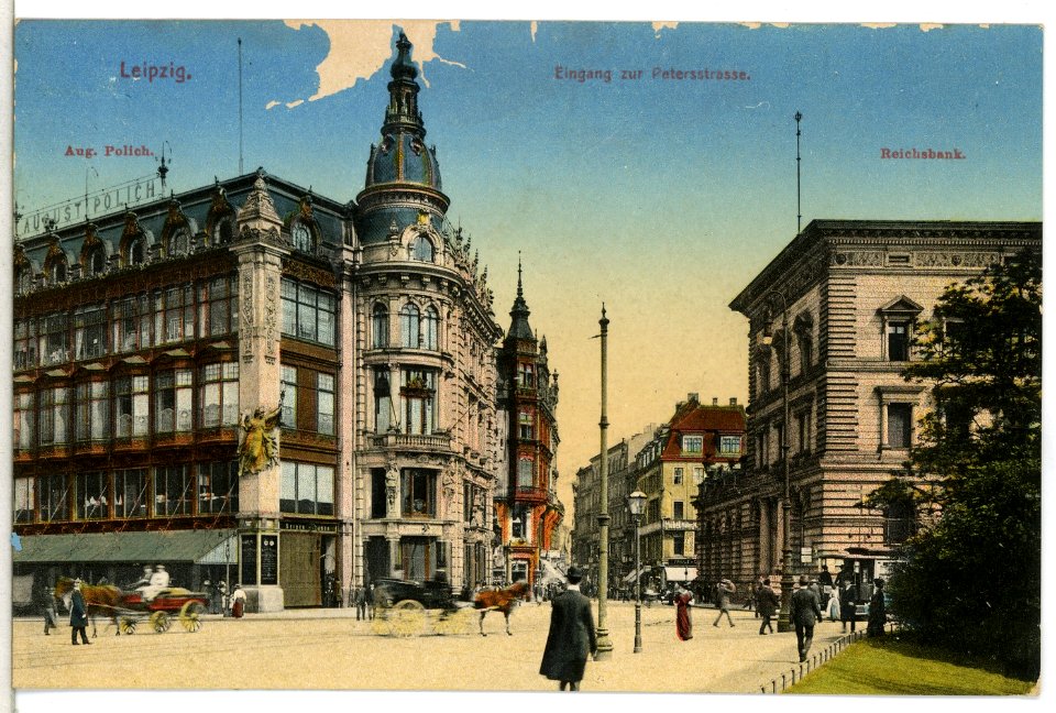 13413-Leipzig-1911-Eingang zur Petersstraße-Brück & Sohn Kunstverlag