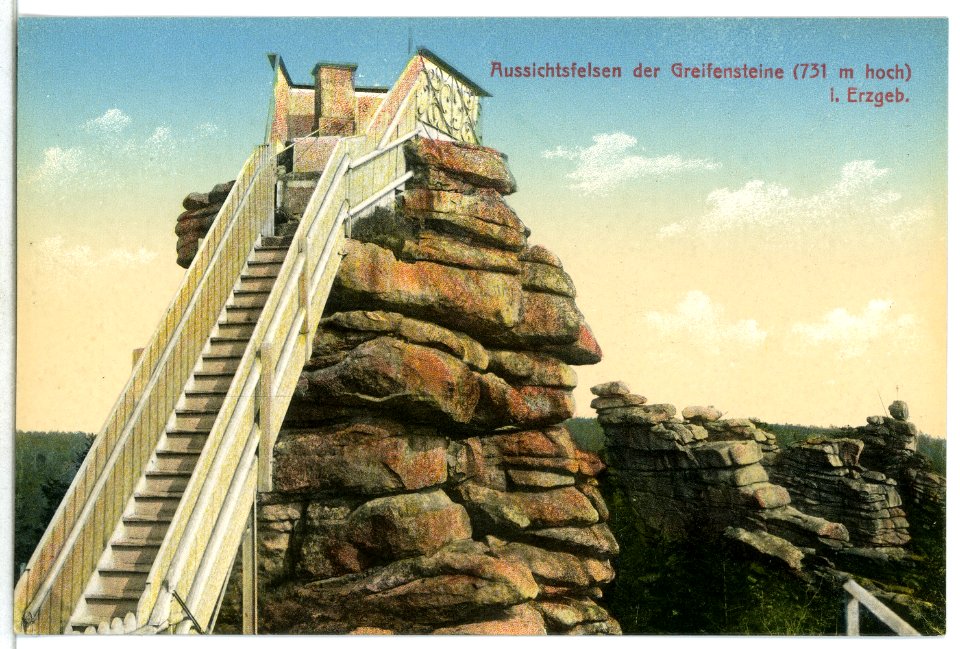 13213-Ehrenfriedersdorf-1911-Aussichtsfelsen der Greifensteine-Brück & Sohn Kunstverlag