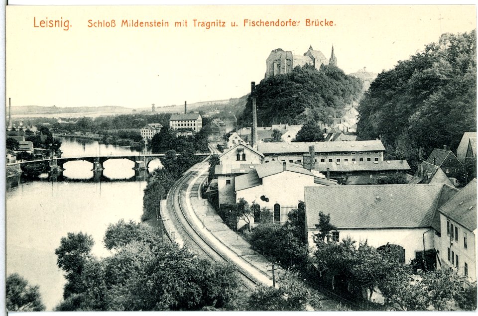 15007-Leisnig-1912-Schloß Mildenstein, Tragnitz, Fischendorfer Brücke-Brück & Sohn Kunstverlag
