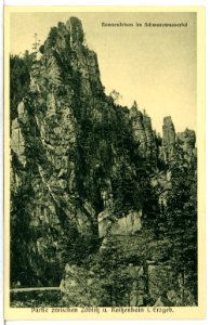 13353-Zöblitz-1911-Nonnenfelsen im Schwarzwassertal-Brück & Sohn Kunstverlag