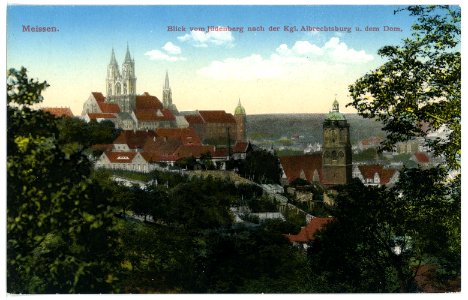 15504-Meißen-1913-Blick vom Jüdenberg auf Albrechtsburg und Dom-Brück & Sohn Kunstverlag