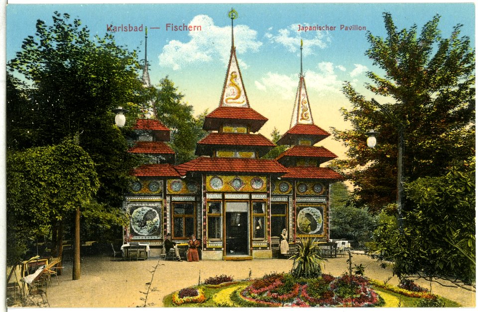 15436-Karlsbad-1913-Japanischer Pavillon-Brück & Sohn Kunstverlag
