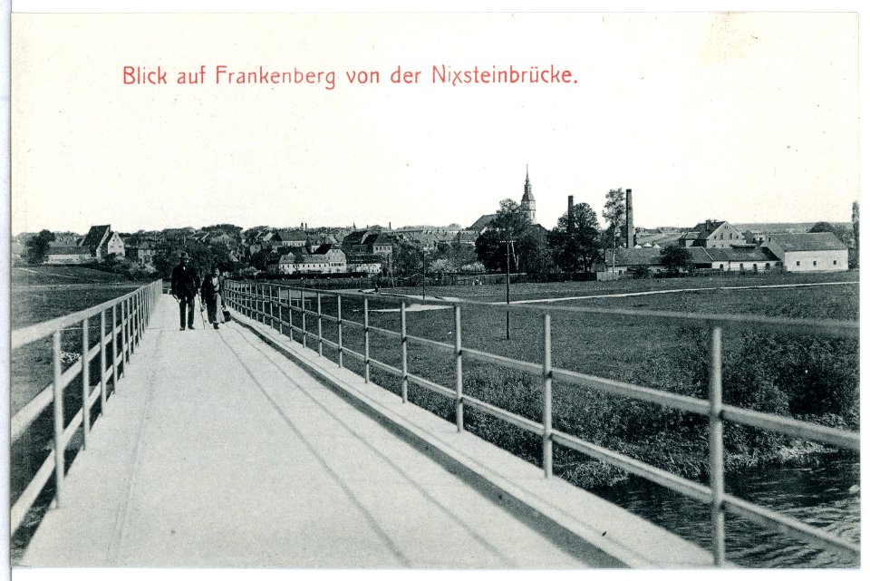 13180-Frankenberg-1911-Blick auf Frankenberg von der Nixsteinbrücke-Brück & Sohn Kunstverlag