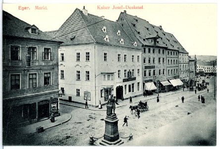 15312-Eger-1913-Markt mit Kaiser Josef - Denkmal-Brück & Sohn Kunstverlag