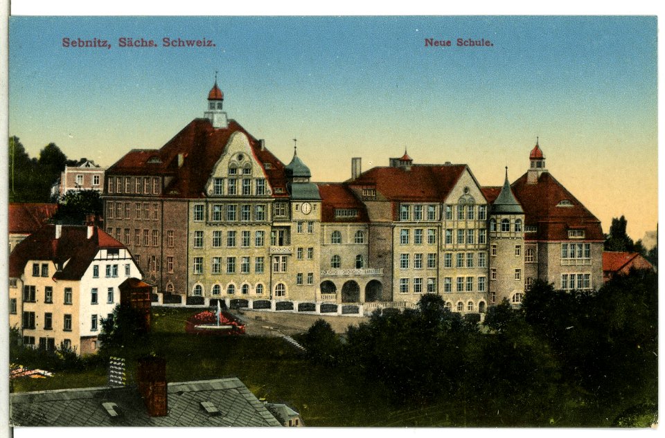 13298-Sebnitz-1911-Neue Schule-Brück & Sohn Kunstverlag