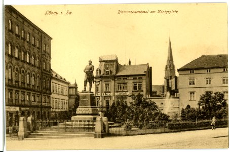 15093-Löbau-1912-Bismarck-Denkmal am Königsplatz-Brück & Sohn Kunstverlag