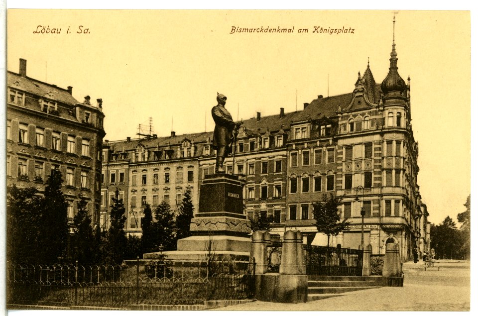 15094-Löbau-1912-Bismarck-Denkmal am Königsplatz-Brück & Sohn Kunstverlag