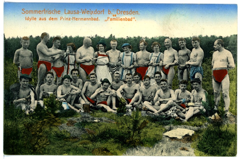 15482-Weixdorf-1913-Badende im Prinz Hermannbad-Brück & Sohn Kunstverlag