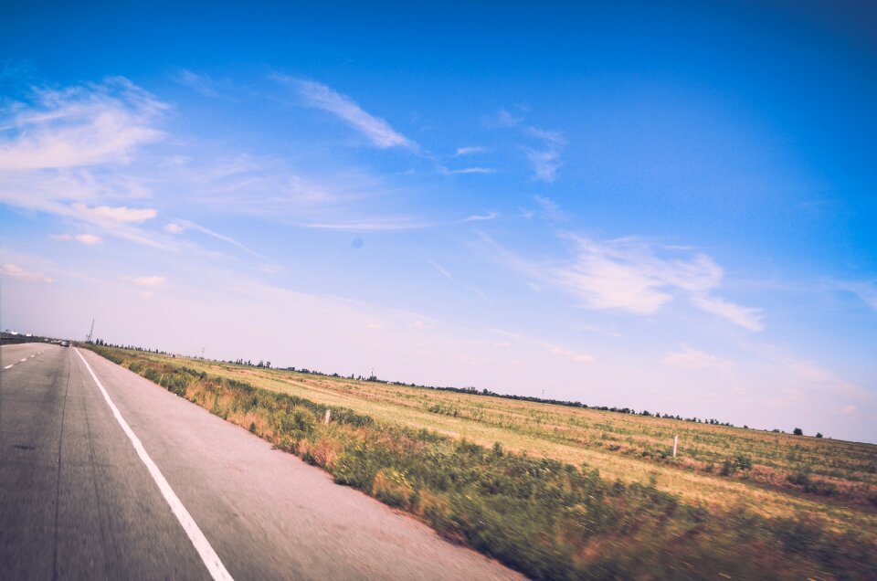 Countryside blue sky
