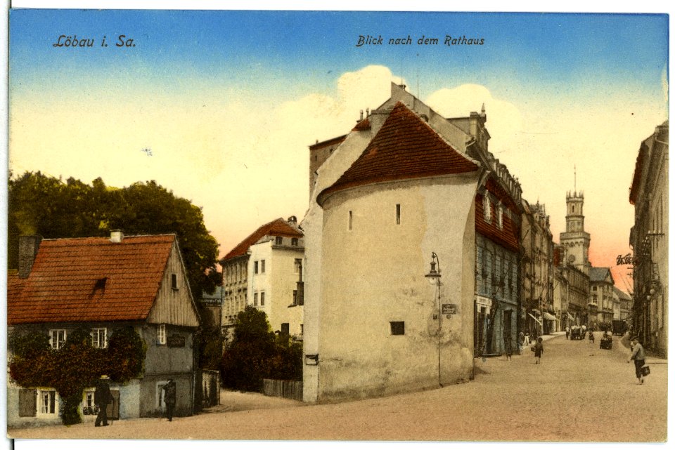 15202-Löbau-1912-Blick nach dem Rathaus-Brück & Sohn Kunstverlag