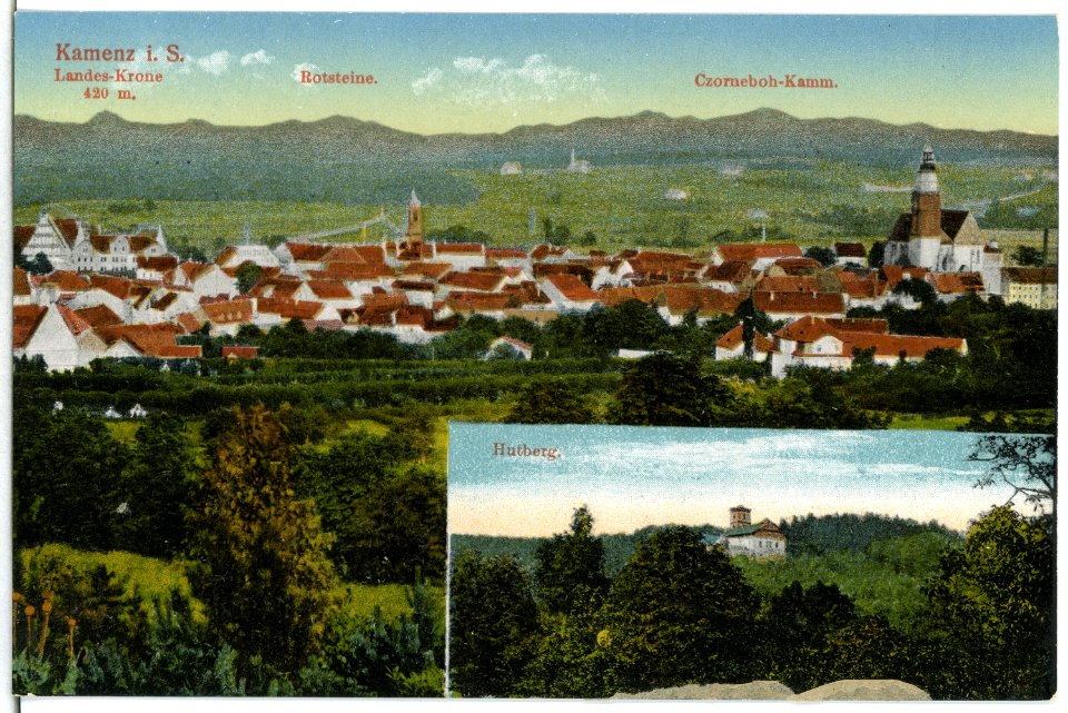 15386-Kamenz-1913-Blick auf Kamenz - Hutberg-Brück & Sohn Kunstverlag