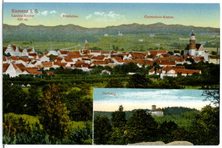 15386-Kamenz-1913-Blick auf Kamenz - Hutberg-Brück & Sohn Kunstverlag