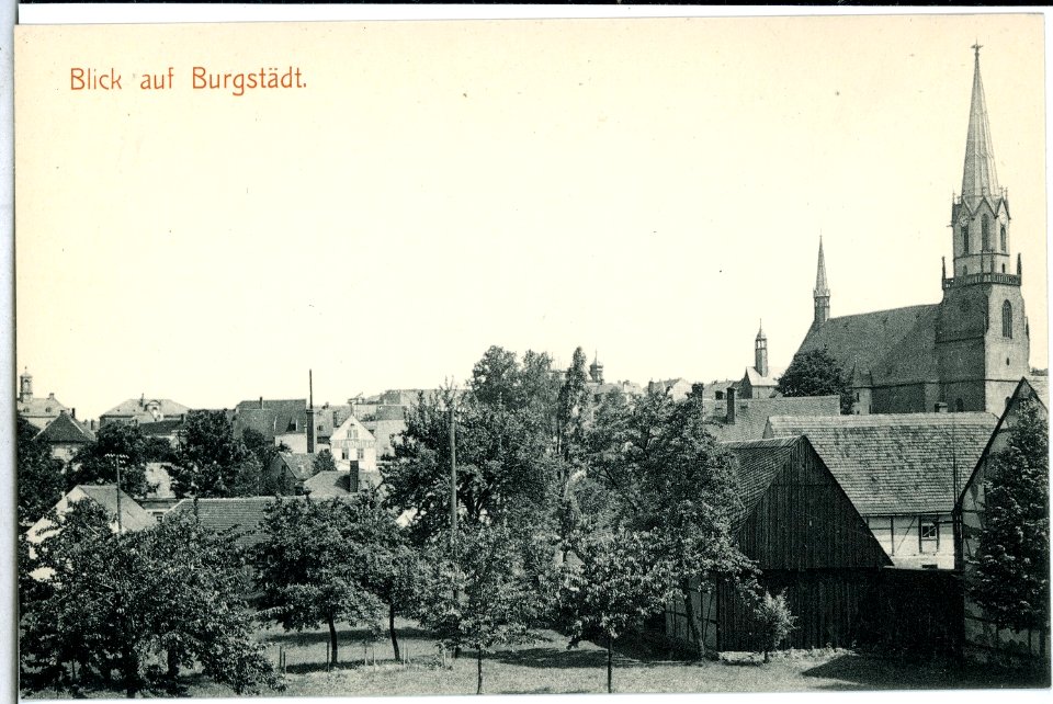 15006-Burgstädt-1912-Blick auf Burgstädt mit Kirche-Brück & Sohn Kunstverlag
