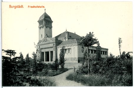 15127-Burgstädt-1912-Friedhofshalle-Brück & Sohn Kunstverlag