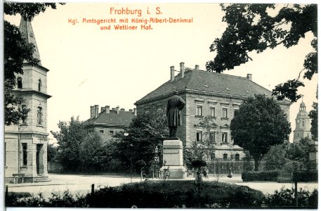 14984-Frohburg-1912-Amtsgericht, König Albert-Denkmal, Wettiner Hof-Brück & Sohn Kunstverlag