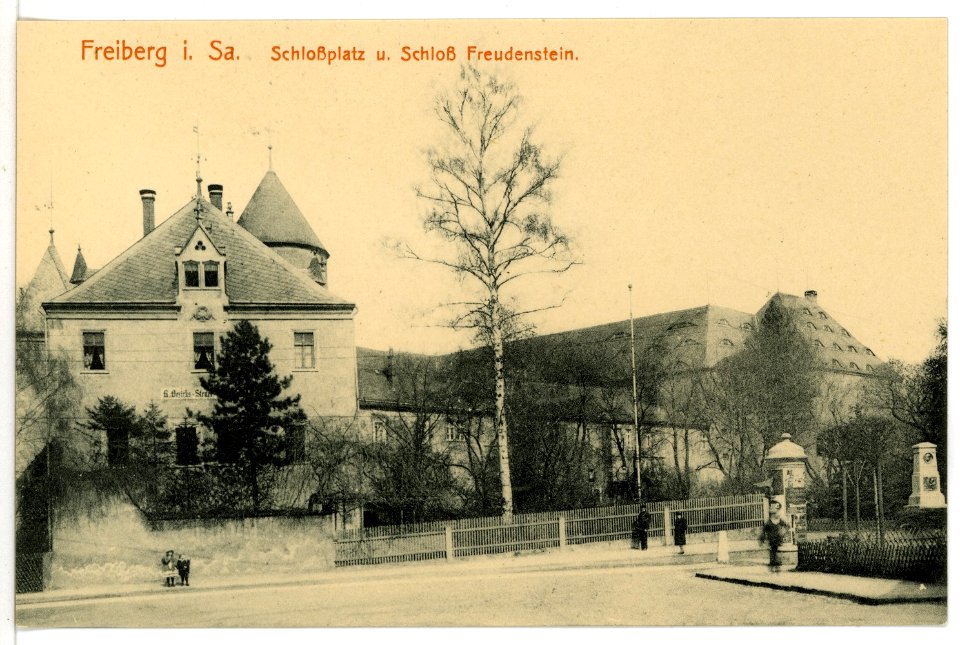 15733-Freiberg-1913-Schloßplatz und Schloß Freudenstein-Brück & Sohn Kunstverlag