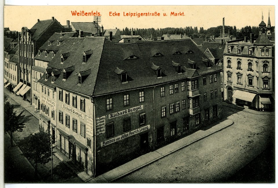 15129-Weißenfels-1912-Ecke Leipziger Straße Markt-Brück & Sohn Kunstverlag
