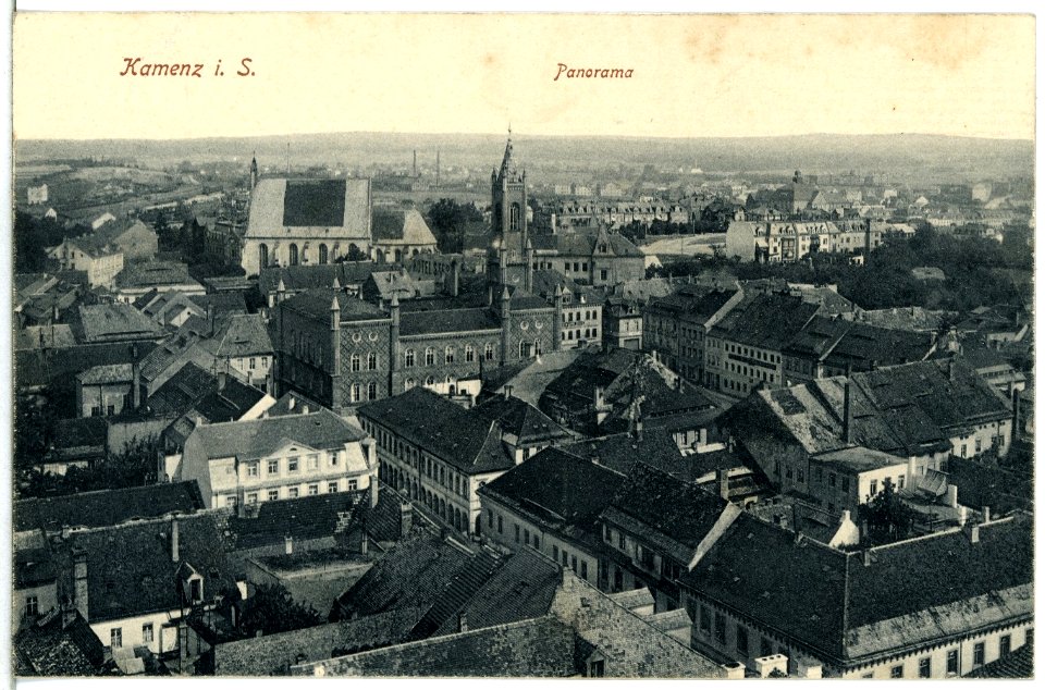 14994-Kamenz-1912-Blick auf Kamenz - Panorama-Brück & Sohn Kunstverlag