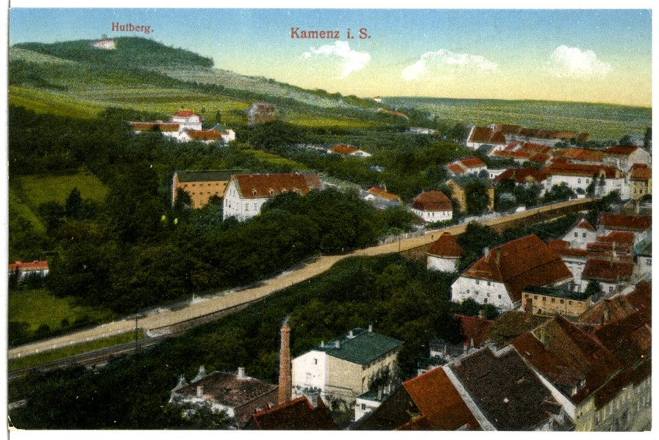 15385-Kamenz-1913-Blick auf Kamenz mit Hutberg-Brück & Sohn Kunstverlag