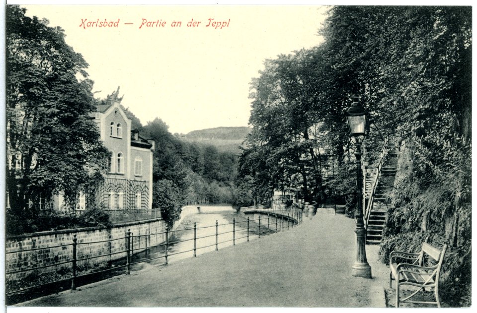 15411-Karlsbad-1913-Partie an der Tepl-Brück & Sohn Kunstverlag