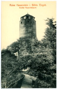 15560-Hassenstein-1913-Ruine, Großer Aussichtsturm-Brück & Sohn Kunstverlag