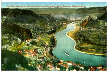 15391-Aussig-1913-Elbtal oberhalb Aussigs-Brück & Sohn Kunstverlag
