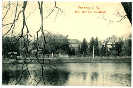 15496-Freiberg-1913-Blick über den Kreuzteich-Brück & Sohn Kunstverlag
