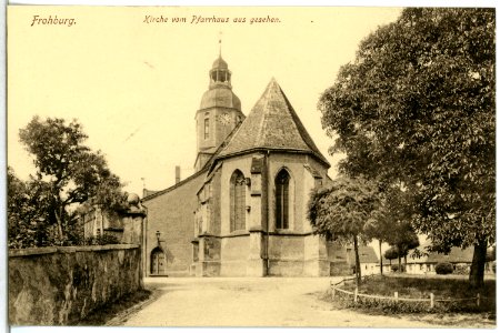 14969-Frohburg-1912-Kirche vom Pfarramt aus-Brück & Sohn Kunstverlag