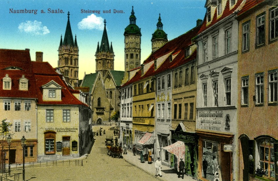 15333-Naumburg-1913-Steinweg und Dom-Brück & Sohn Kunstverlag