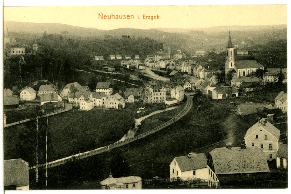 15267-Neuhausen-1912-Blick auf Neuhausen-Brück & Sohn Kunstverlag