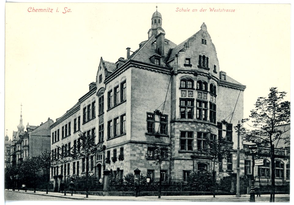 15608-Chemnitz-1913-Schule in der Weststraße-Brück & Sohn Kunstverlag