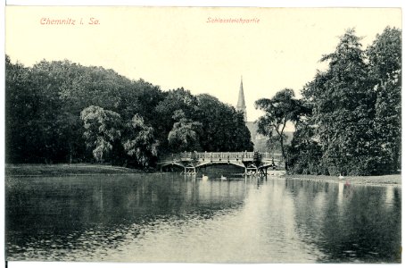 15605-Chemnitz-1913-Schloßteich und Schloßkirche-Brück & Sohn Kunstverlag