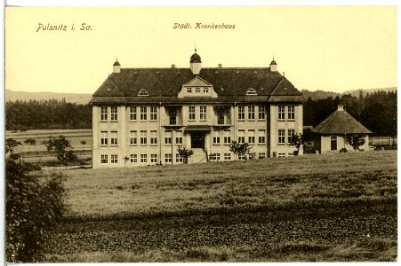 15003-Pulsnitz-1912-Städtisches Krankenhaus-Brück & Sohn Kunstverlag