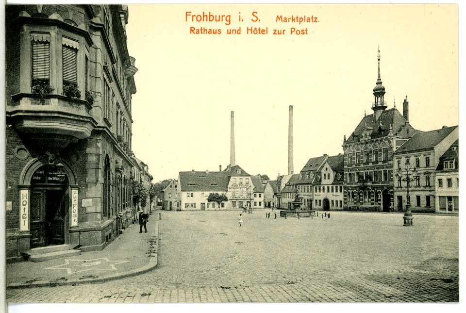 14986-Frohburg-1912-Marktplatz, Rathaus, Hotel zur Post-Brück & Sohn Kunstverlag