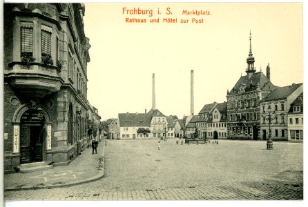 14986-Frohburg-1912-Marktplatz, Rathaus, Hotel zur Post-Brück & Sohn Kunstverlag