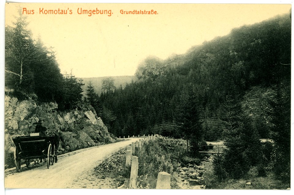 15567-Komotau-1913-Umgebung - Grundtalstraße-Brück & Sohn Kunstverlag