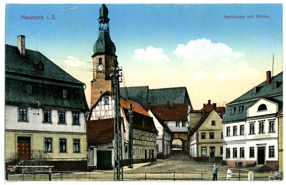 15511-Neumark-1913-Markt und Kirche-Brück & Sohn Kunstverlag