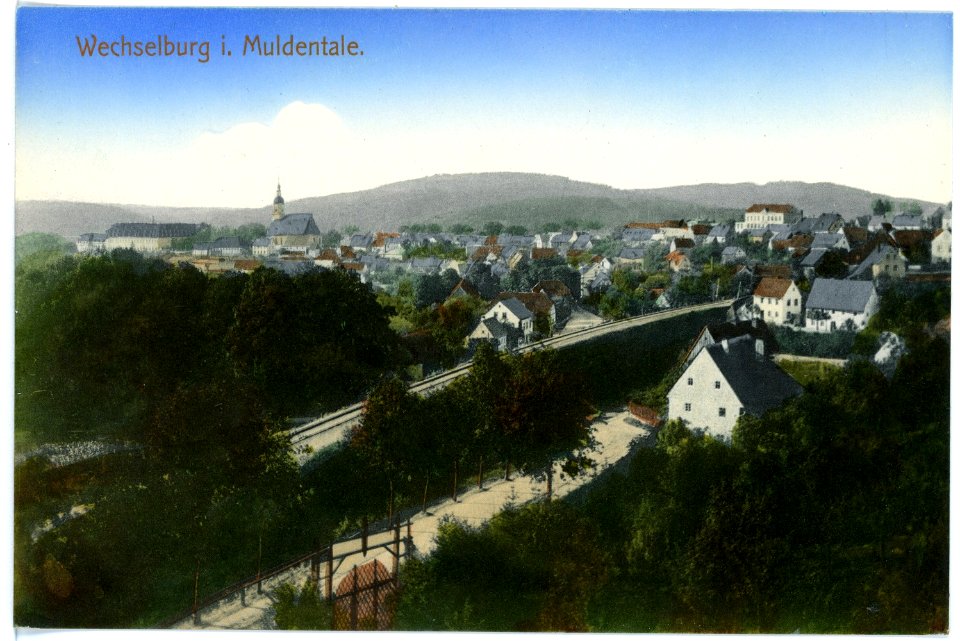 15460-Wechselburg-1913-Blick auf Wechselburg-Brück & Sohn Kunstverlag
