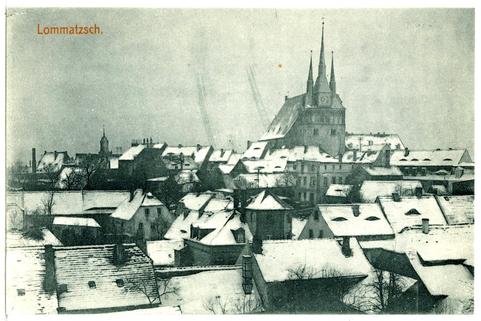 15309-Lommatzsch-1913-Blick auf Lommatzsch im Winter-Brück & Sohn Kunstverlag