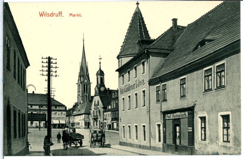 14281-Wilsdruff-1912-Markt mit Hotel Goldener Löwe-Brück & Sohn Kunstverlag