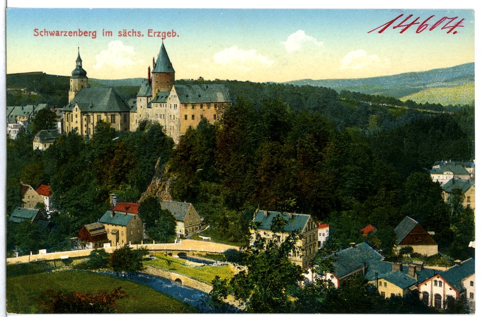 14604-Schwarzenberg-1912-Blick auf Schwarzenberg-Brück & Sohn Kunstverlag