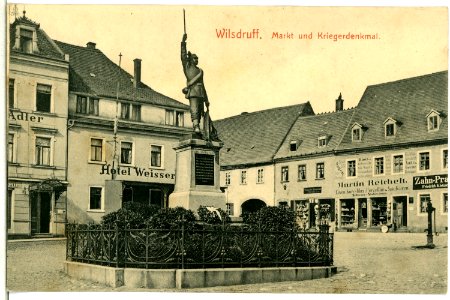 14280-Wilsdruff-1912-Markt und Kriegerdenkmal-Brück & Sohn Kunstverlag