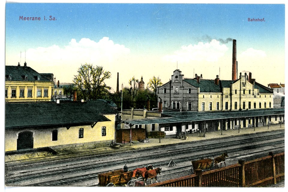 15517-Meerane-1913-Bahnhof-Brück & Sohn Kunstverlag