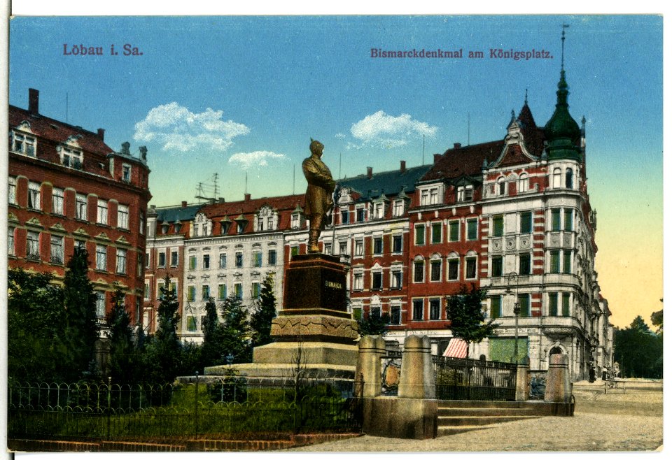 15272-Löbau-1912-Bismarckdenkmal am Königsplatz-Brück & Sohn Kunstverlag
