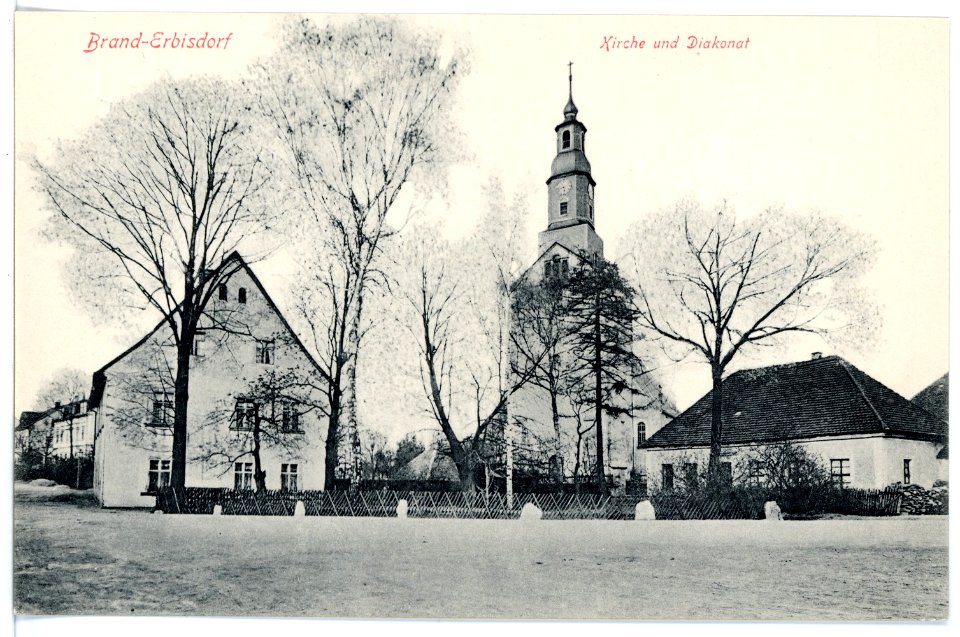 15662-Brand-Erbisdorf-1913-Kirche und Diakonat-Brück & Sohn Kunstverlag