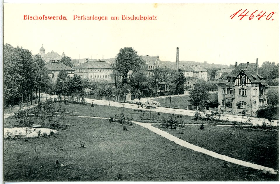 14640-Bischofswerda-1912-Parkanlagen am Bischofsplatz-Brück & Sohn Kunstverlag