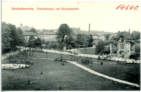 14640-Bischofswerda-1912-Parkanlagen am Bischofsplatz-Brück & Sohn Kunstverlag
