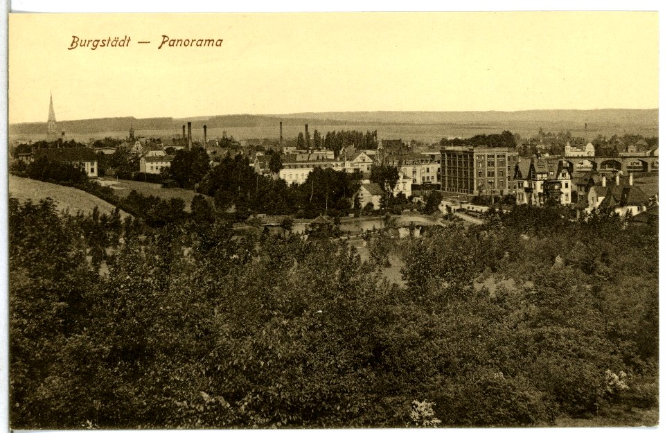 15005-Burgstädt-1912-Blick auf Burgstädt - Panorama-Brück & Sohn Kunstverlag